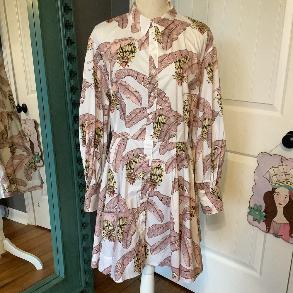 NWT Desmond & Dempsey x H&M‎ Pink Floral Shirt  Dress